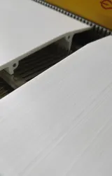 Close-up of the upper back cover on a Silver Reed 5gg machine