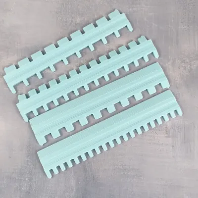 Set of 4 blue needle selector rulers for standard gauge 5gg knitting machines