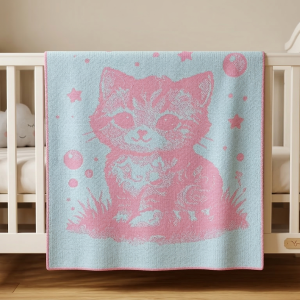 Kitten Machine Knitting Pattern Brother 930-970, Double Bed Jacquard STP File, Cat Baby Blanket Design, Digital Download, 756 Rows
