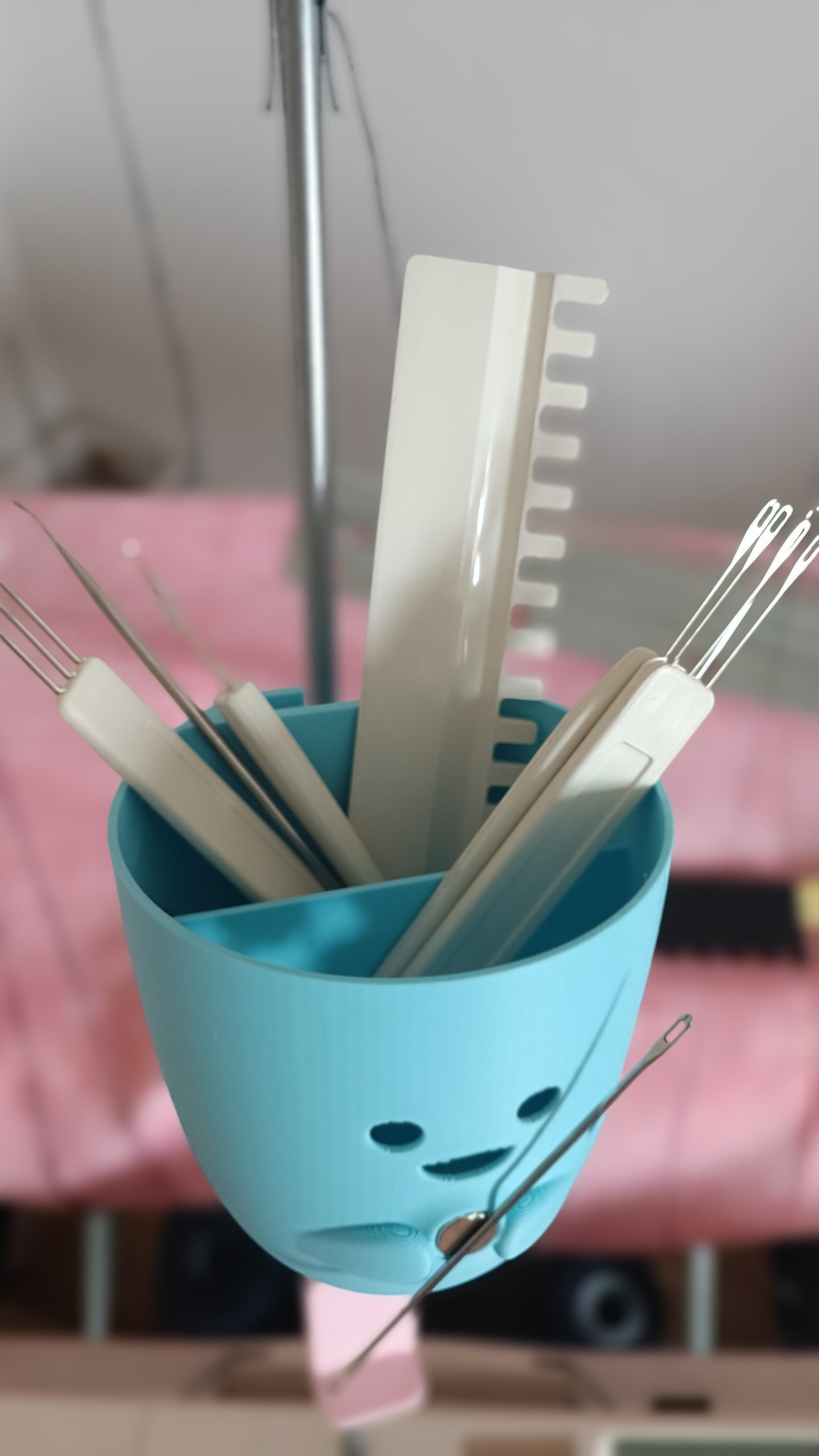 Cute Knitting Machine Tool Organizer with Custom Clamp | Yarn Tension Mast Attachment for Brother & Silver Reed - Image 3