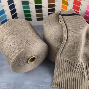 Grey Beige Melange Cotton Acrylic Yarn Cone (OEKO-TEX) – Spring Summer Knitwear