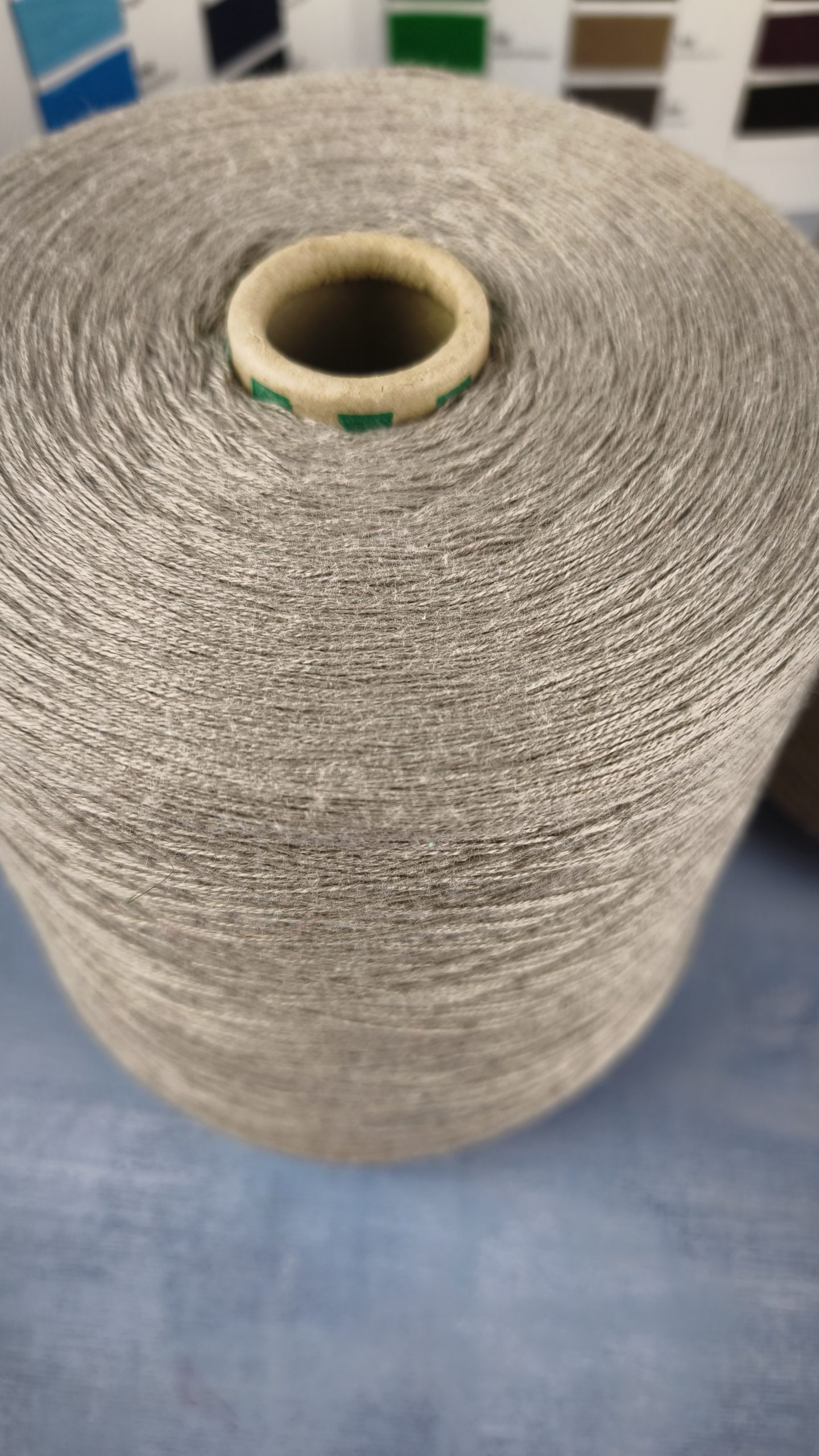 Grey Beige Melange Cotton Acrylic Yarn Cone (OEKO-TEX) – Spring Summer Knitwear - Image 2