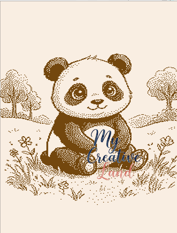 Panda Bear Baby Blanket Knitting Pattern — Brother Machine Jacquard Chart, STP File