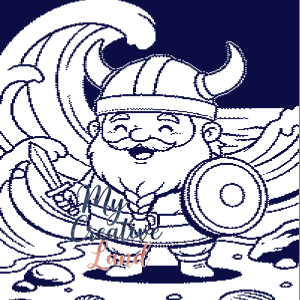 Viking Warrior Knitting Pattern — Brother Machine Jacquard Chart, STP File