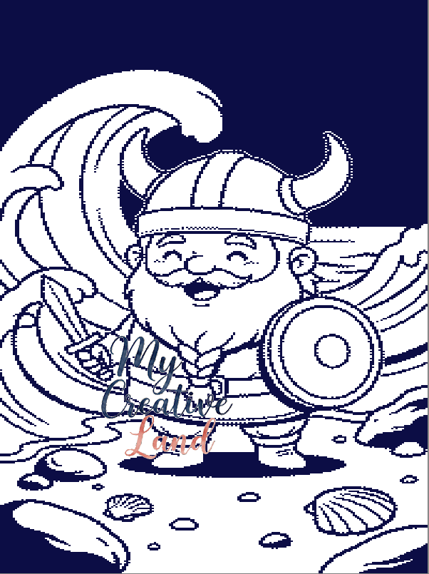Viking Warrior Knitting Pattern — Brother Machine Jacquard Chart, STP File