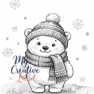 Bear in a Hat Baby Blanket Knitting Chart, 2-Color Double Bed Jacquard, Brother Electronic Knitting Machine Pattern, STP File
