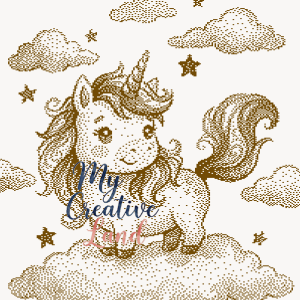 Unicorn Baby Blanket Knitting Pattern — Brother Machine Jacquard Chart, STP File