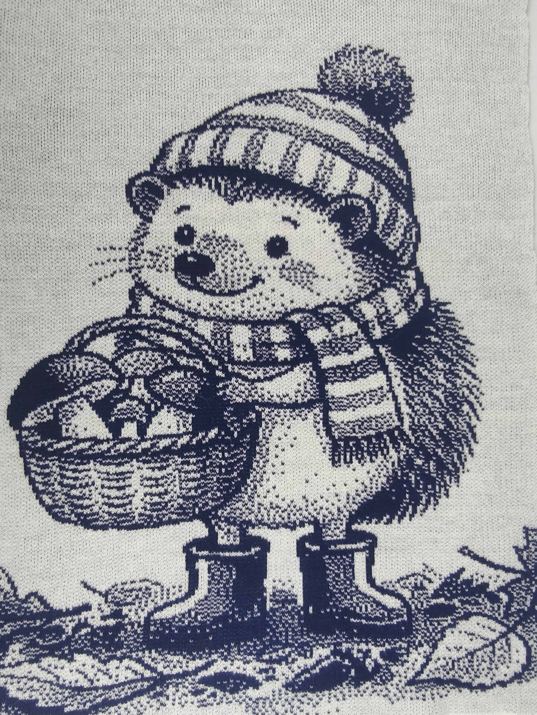 Hedgehog with Mushrooms Baby Blanket Knitting Pattern — Brother Machine Jacquard Chart, STP File - Image 2