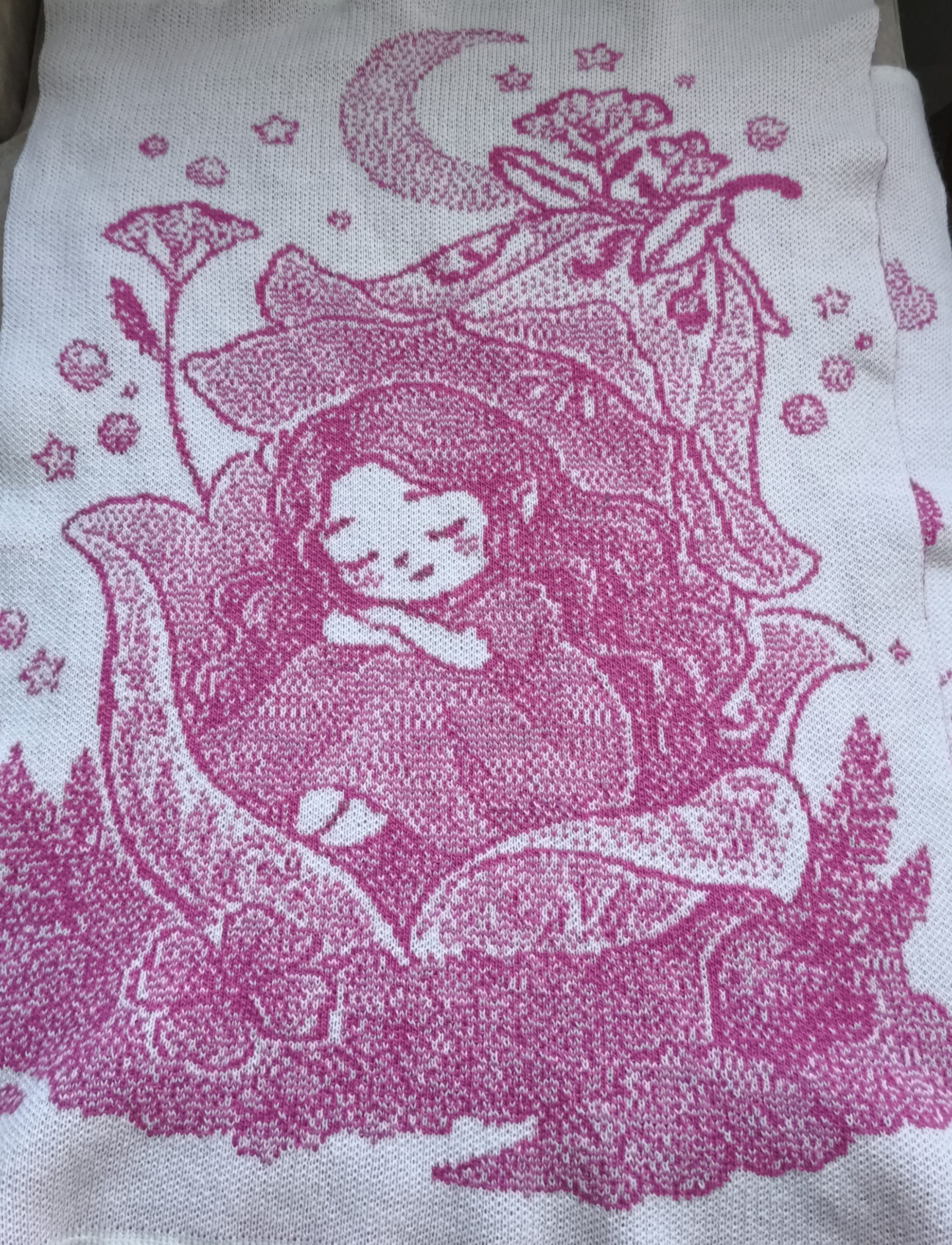 Sleeping Fairy Baby Blanket Knitting Pattern — Brother Machine Jacquard Chart, STP File - Image 2
